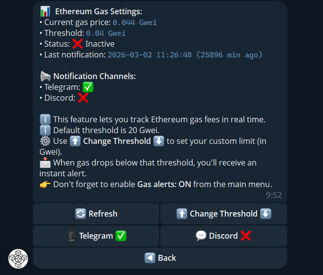 Ethereum Gas Settings — set your Gwei threshold